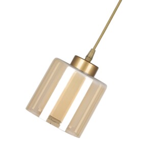 Φωτιστικό οροφής Kenedy Megapap E27 γυάλινο μονόφωτο χρώμα χρυσό Ø13x60εκ. - Image 3