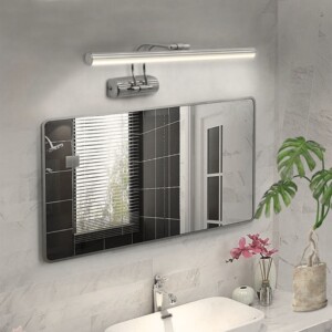 Απλίκα καθρέπτη μπάνιου LED Strop Megapap μεταλλική χρώμα χρωμίου 35εκ. - Image 2