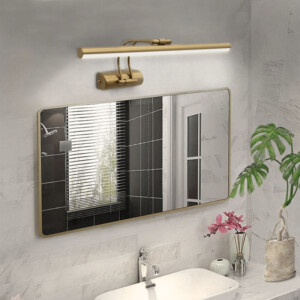 Απλίκα καθρέπτη μπάνιου LED Strop Megapap μεταλλική χρώμα χρυσό 35εκ. - Image 2