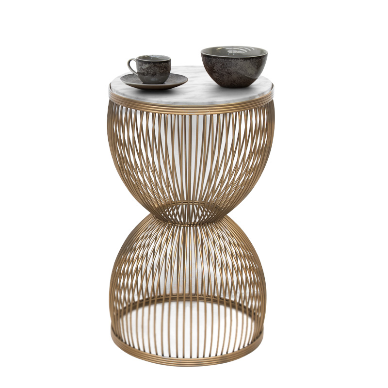 Τραπεζάκι βοηθητικό Stella Megapap μεταλλικό - Mdf χρώμα χρυσό - λευκό εφέ μαρμάρου Ø34 Τραπεζάκι βοηθητικό Stella Megapap μεταλλικό - Mdf χρώμα χρυσό - λευκό εφέ μαρμάρου Ø34