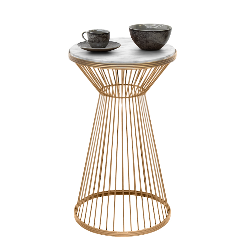 Τραπεζάκι βοηθητικό Cresta Megapap μεταλλικό - Mdf χρώμα χρυσό - λευκό εφέ μαρμάρου Ø34 Τραπεζάκι βοηθητικό Cresta Megapap μεταλλικό - Mdf χρώμα χρυσό - λευκό εφέ μαρμάρου Ø34