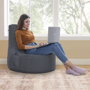 Πουφ Eva Megapap 100% αδιάβροχο χρώμα γκρι - Image 2