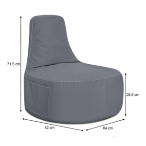 Πουφ Eva Megapap 100% αδιάβροχο χρώμα γκρι - Image 3