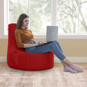 Πουφ Eva Megapap 100% αδιάβροχο χρώμα κόκκινο - Image 2