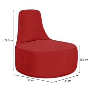Πουφ Eva Megapap 100% αδιάβροχο χρώμα κόκκινο - Image 3