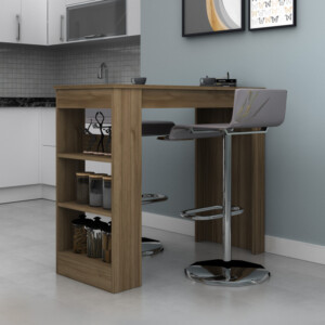 Τραπέζι μπαρ Deep Megapap χρώμα καρυδί 120x50x100εκ. - Image 2