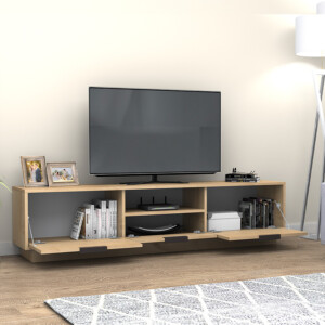 Έπιπλο τηλεόρασης Mensa Megapap χρώμα φυσικό οξιάς 180x35x43cm. - Image 2