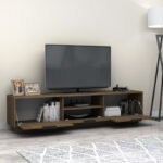 Έπιπλο τηλεόρασης Mensa Megapap χρώμα καρυδί 180x35x43cm. - Image 2