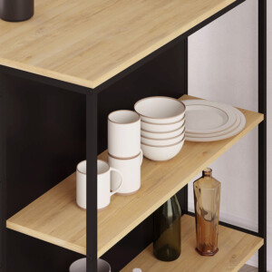 Τραπέζι μπαρ Detroit Megapap χρώμα sapphire oak - silky black 100x60x95εκ. - Image 4