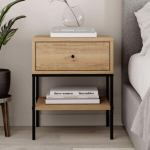 Κομοδίνο Lisa Megapap χρώμα saphhire oak 45x35x56εκ. - Image 3