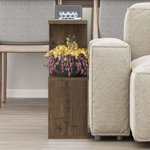 Βοηθητικό τραπεζάκι Homemania Megapap χρώμα ανοιχτό καρυδί 60x20x60εκ. - Image 3