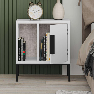 Κομοδίνο Glynn Megapap χρώμα λευκό 45x35x50εκ. - Image 2