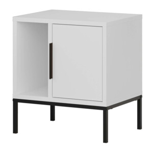 Κομοδίνο Glynn Megapap χρώμα λευκό 45x35x50εκ. - Image 4