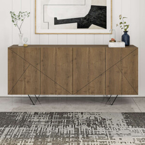 Μπουφές Jakomen Megapap χρώμα ανοιχτό καρυδί 180x41,7x80εκ. - Image 3