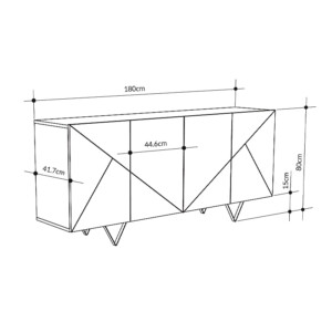 Μπουφές Jakomen Megapap χρώμα ανοιχτό καρυδί 180x41,7x80εκ. - Image 5