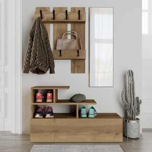 Έπιπλο εισόδου Vesty Megapap χρώμα ανοιχτό καρυδί 100x30x61εκ. - Image 3