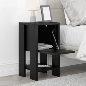 Κομοδίνο Ema Megapap χρώμα μαύρο 30x30x55εκ. - Image 2