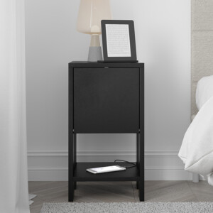 Κομοδίνο Ema Megapap χρώμα μαύρο 30x30x55εκ. - Image 3