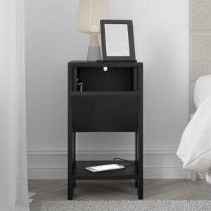 Κομοδίνο Ema Megapap χρώμα μαύρο 30x30x55εκ. - Image 4