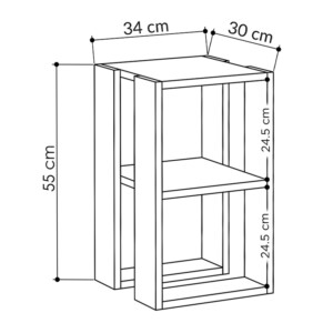 Κομοδίνο - τραπεζάκι βοηθητικό Lonie Megapap χρώμα μαύρο 34x30x55εκ. - Image 4