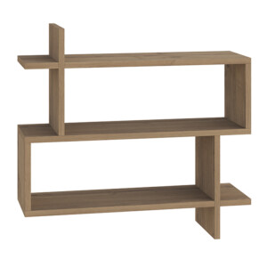 Ραφιέρα τοίχου Paralel Megapap χρώμα ανοιχτό καρυδί 70x22x65εκ. - Image 3