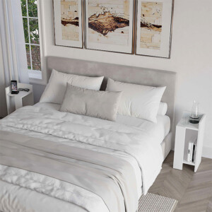 Κομοδίνο Elos Megapap σετ 2 τεμαχίων χρώμα λευκό 25x27x60εκ. - Image 2