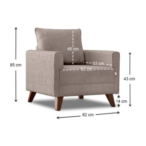 Πολυθρόνα Bella Megapap υφασμάτινη χρώμα κρεμ 82x81x85εκ. - Image 7