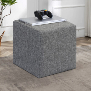 Σκαμπώ Kare Megapap υφασμάτινο χρώμα γκρι 40x40x40εκ. - Image 2