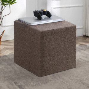 Σκαμπώ Kare Megapap υφασμάτινο χρώμα καφέ 40x40x40εκ. - Image 2