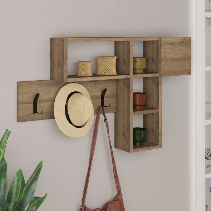 Κρεμάστρα τοίχου Game Megapap χρώμα ανοιχτό καρυδί 99 Κρεμάστρα τοίχου Game Megapap χρώμα ανοιχτό καρυδί 99