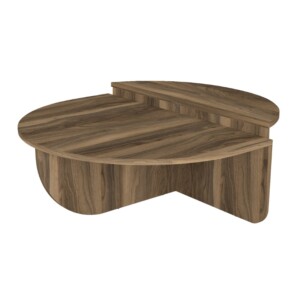 Τραπεζάκι σαλονιού Nilvia Megapap χρώμα καρυδί Ø85x35εκ. - Image 4