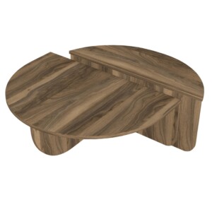 Τραπεζάκι σαλονιού Nilvia Megapap χρώμα καρυδί Ø85x35εκ. - Image 5