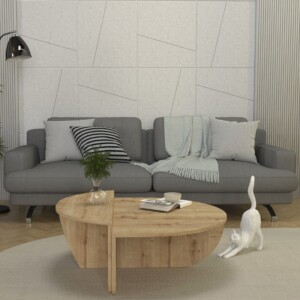 Τραπεζάκι σαλονιού Nilvia Megapap χρώμα sapphire oak Ø85x35εκ. - Image 3