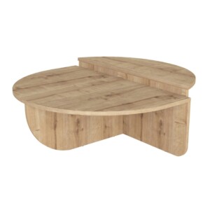 Τραπεζάκι σαλονιού Nilvia Megapap χρώμα sapphire oak Ø85x35εκ. - Image 4