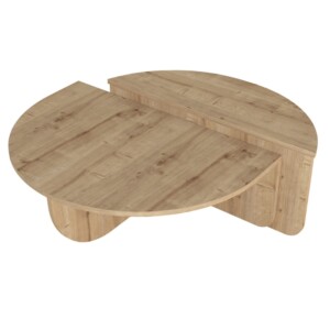 Τραπεζάκι σαλονιού Nilvia Megapap χρώμα sapphire oak Ø85x35εκ. - Image 5