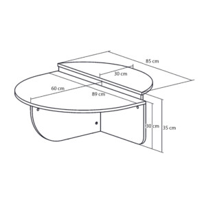 Τραπεζάκι σαλονιού Nilvia Megapap χρώμα sapphire oak Ø85x35εκ. - Image 7