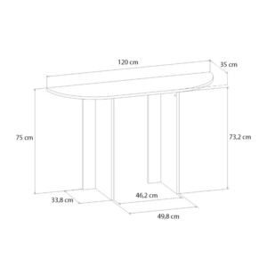 Κονσόλα Cortado Megapap χρώμα καρυδί 120x35x75εκ. - Image 6