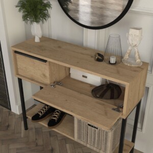 Κονσόλα με καθρέπτη Suzy Megapap χρώμα sepet oak 90x29,6x76εκ. - Image 3