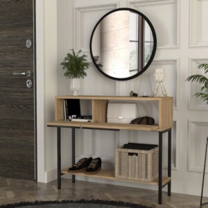 Κονσόλα με καθρέπτη Suzy Megapap χρώμα sepet oak 90x29,6x76εκ. - Image 5