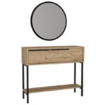 Κονσόλα με καθρέπτη Suzy Megapap χρώμα sepet oak 90x29,6x76εκ. - Image 6