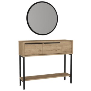 Κονσόλα με καθρέπτη Suzy Megapap χρώμα sepet oak 90x29,6x76εκ. - Image 6