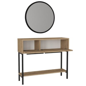 Κονσόλα με καθρέπτη Suzy Megapap χρώμα sepet oak 90x29,6x76εκ. - Image 7