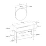 Κονσόλα με καθρέπτη Suzy Megapap χρώμα sepet oak 90x29,6x76εκ. - Image 8