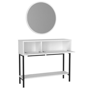 Κονσόλα με καθρέπτη Suzy Megapap χρώμα λευκό 90x29,6x76εκ. - Image 7