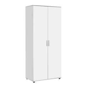 Ντουλάπα ρούχων Trendline Megapap δίφυλλη χρώμα λευκό 80x47x187εκ.
