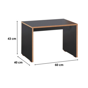 Τραπεζάκι σαλονιού - γραφείου Rio Megapap χρώμα ανθρακί 60x40x43εκ. - Image 4