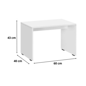 Τραπεζάκι σαλονιού - γραφείου Rio Megapap χρώμα λευκό 60x40x43εκ. - Image 3