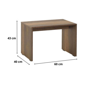 Τραπεζάκι σαλονιού - γραφείου Rio Megapap χρώμα καρυδί 60x40x43εκ. - Image 3