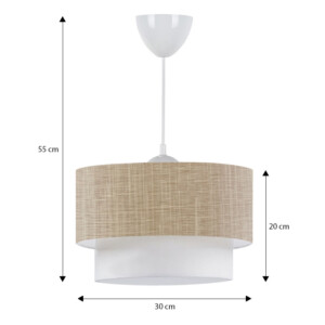 Φωτιστικό οροφής Whitehouse Megapap E27 υφασμάτινο μονόφωτο χρώμα μπεζ 30x20x55εκ. - Image 3