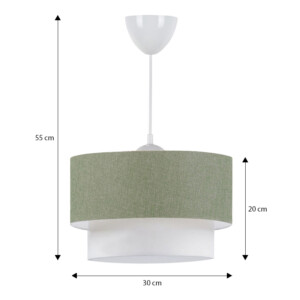 Φωτιστικό οροφής Whitehouse Megapap E27 υφασμάτινο μονόφωτο χρώμα χακί 30x20x55εκ. - Image 3